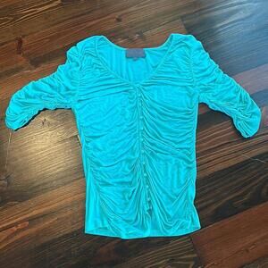 Sunday in Brooklyn | Women’s Green Ruched Blouse | Size Medium | NWOT | 0736